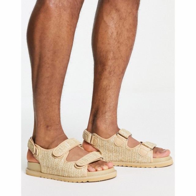 エイソス ASOS DESIGN メンズ サンダル シューズ・靴 Sandals In Natural Fabric ベージュ