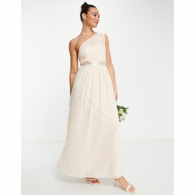 リトル ミストレス Little Mistress レディース パーティードレス ワンピース・ドレス Bridesmaid One Shoulder Maxi Dress In Blush ベ