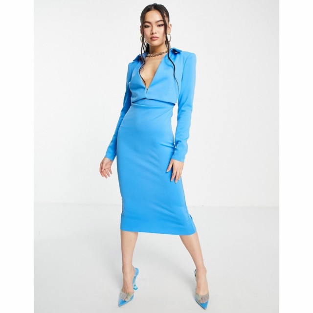 エイソス ASOS DESIGN レディース ワンピース ミドル丈 ワンピース・ドレス Shirt Top Midi Dress In Pop Blue ポップブルー