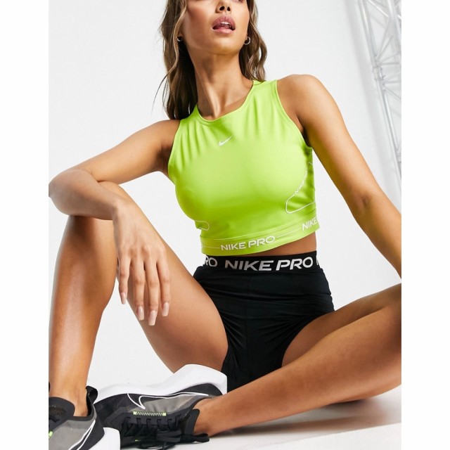 ナイキ Nike Training レディース タンクトップ ドライフィット トップス Nike Pro Training Combat Gear Dri-Fit Tank Top In Lime Gree