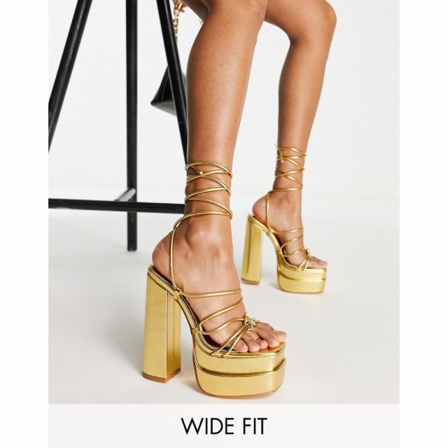 パブリックディザイア Public Desire Wide Fit レディース サンダル・ミュール シューズ・靴 Glow Girl Platform Heel Sandals In Metall