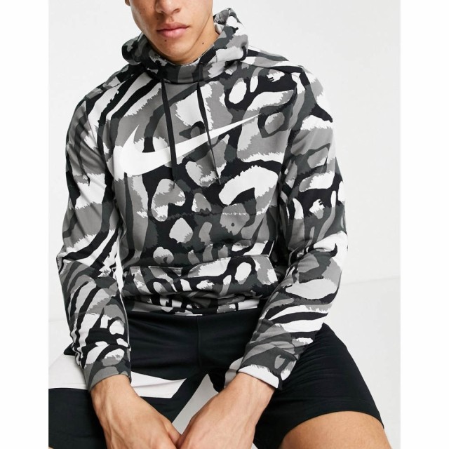 ナイキ Nike Training メンズ パーカー トップス Sport Clash All Over Animal Print Hoodie In Black ブラック