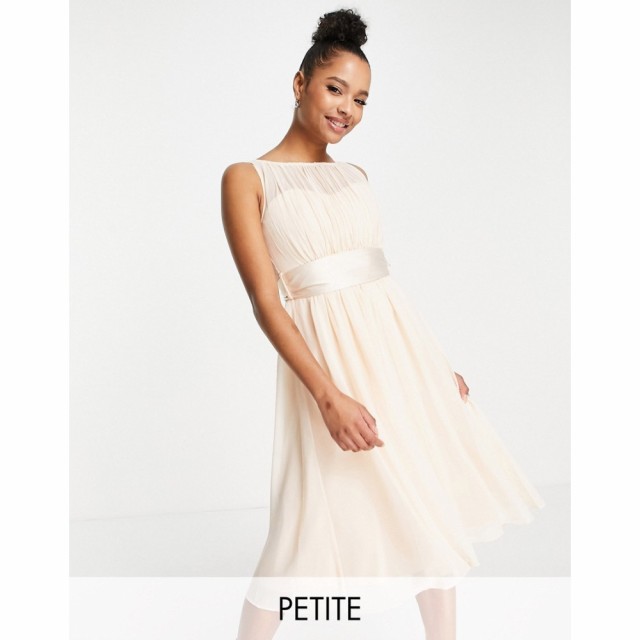 リトル ミストレス Little Mistress Petite レディース パーティードレス Aライン ミドル丈 Bridesmaid Midi Skater Dress In Blush ベビ