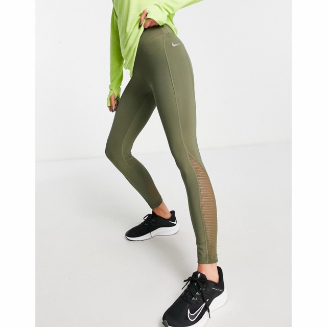 ナイキ Nike Running レディース スパッツ・レギンス ドライフィット インナー・下着 Dri-Fit Fast 7/8 Leggings In Khaki グリーン