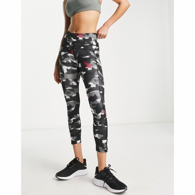 ナイキ Nike Running レディース スパッツ・レギンス ドライフィット インナー・下着 Dri-Fit Fast Mid Rise Camo Tights In Black ブラ