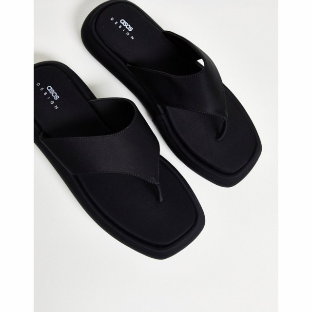 エイソス ASOS DESIGN メンズ ビーチサンダル シューズ・靴 Chunky Flip Flops In Black Neoprene ブラック