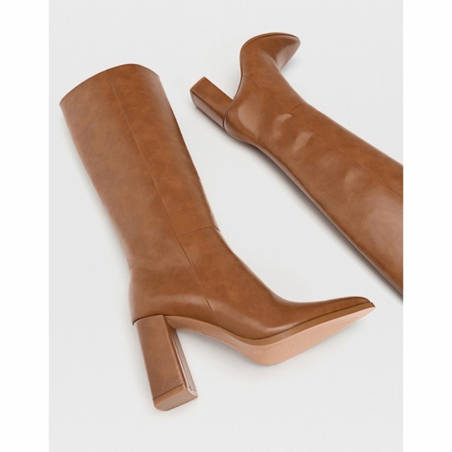 ストラディバリウス Stradivarius レディース ブーツ ロングブーツ シューズ・靴 Knee High Heeled Boots In Brown ブラウン