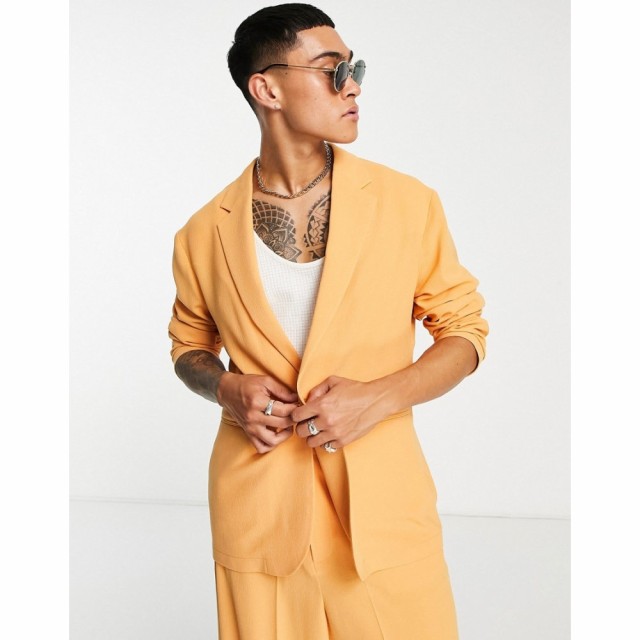 エイソス ASOS DESIGN メンズ スーツ・ジャケット アウター Relaxed Oversized Soft Tailored Suit Jacket In Orange Crepe オレンジ