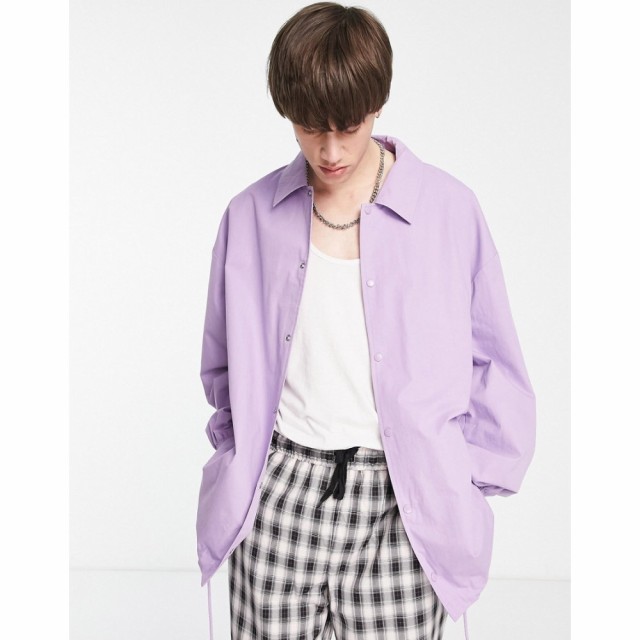 エイソス ASOS DESIGN メンズ ジャケット コーチジャケット アウター Oversized Coach Jacket In Purple パープル