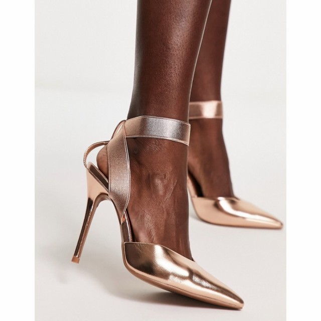 エイソス ASOS DESIGN レディース ヒール シューズ・靴 Pantha Elastic High Heeled Shoes In Rose Gold ローズゴールド