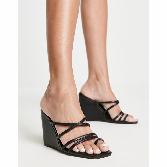 エイソス ASOS DESIGN レディース シューズ・靴 ウェッジソール Theory Strappy High Wedges In Black ブラック