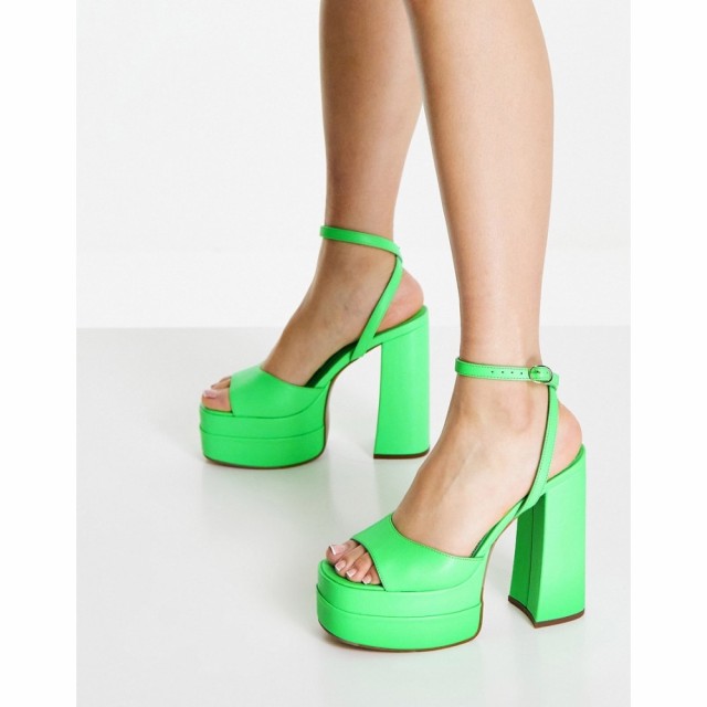 エイソス ASOS DESIGN レディース サンダル・ミュール シューズ・靴 Nix Platform Heeled Sandals In Green グリーン