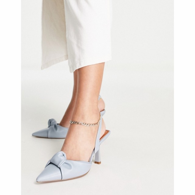 エイソス ASOS DESIGN レディース ヒール シューズ・靴 Soraya Knotted Slingback Mid Heeled Shoes In Blue ペールブルー