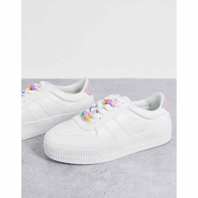 エイソス ASOS DESIGN レディース スニーカー 厚底 レースアップ シューズ・靴 Duet Flatform Lace Up Trainers With Beads