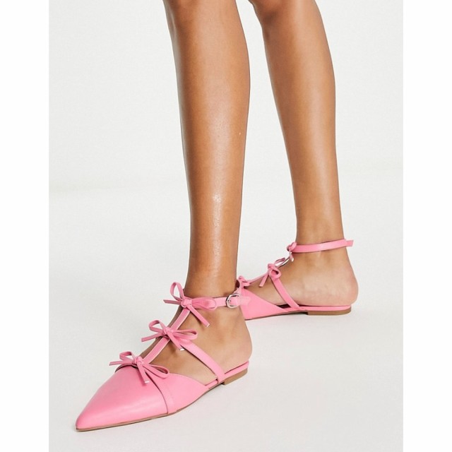 エイソス ASOS DESIGN レディース スリッポン・フラット シューズ・靴 Ladybird Bow Ballet Flats In Pink ピンク