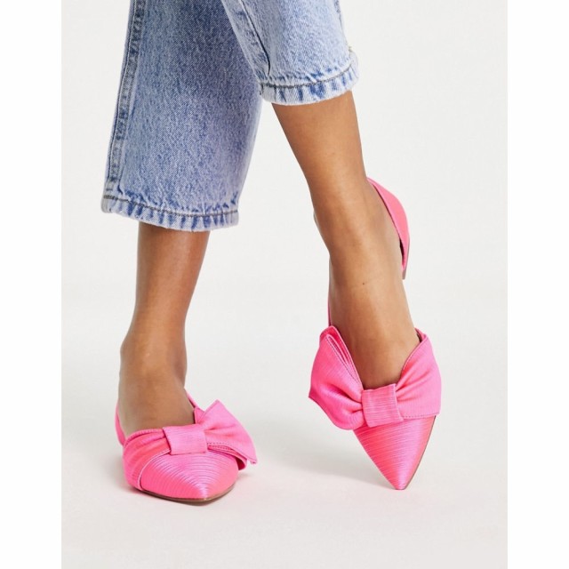 エイソス ASOS DESIGN レディース スリッポン・フラット シューズ・靴 Lavender Bow Ballet Flats In Pink