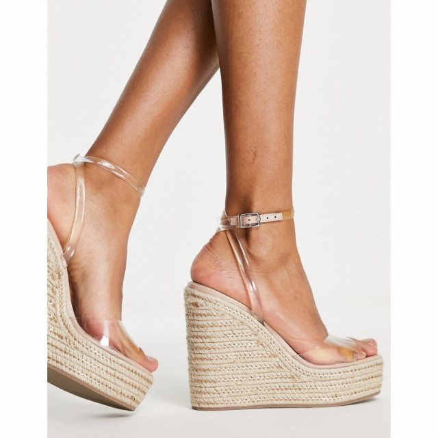 エイソス ASOS DESIGN レディース エスパドリーユ ウェッジソール シューズ・靴 Tasha Espadrille Wedges In Clear クリア