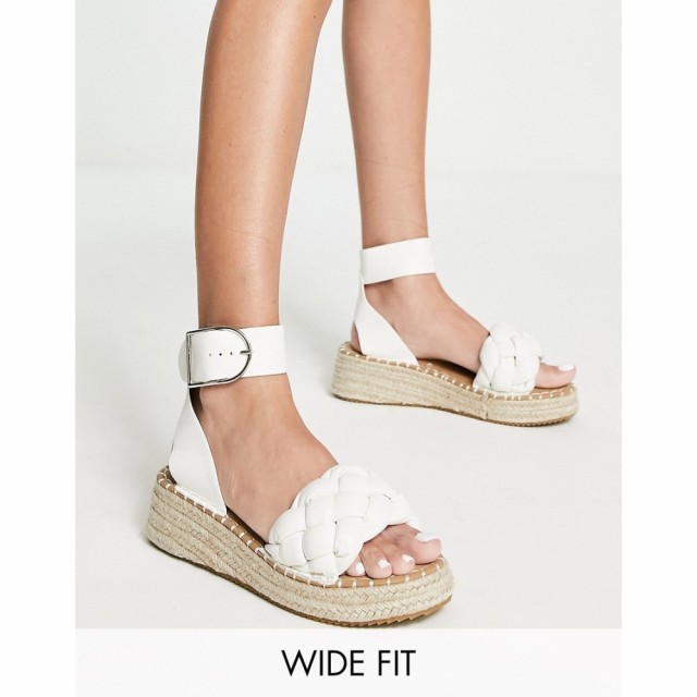 グラマラスワイドフィット Glamorous Wide Fit レディース エスパドリーユ 厚底 サンダル・ミュール Plaited Espadrille Flatform Sandal