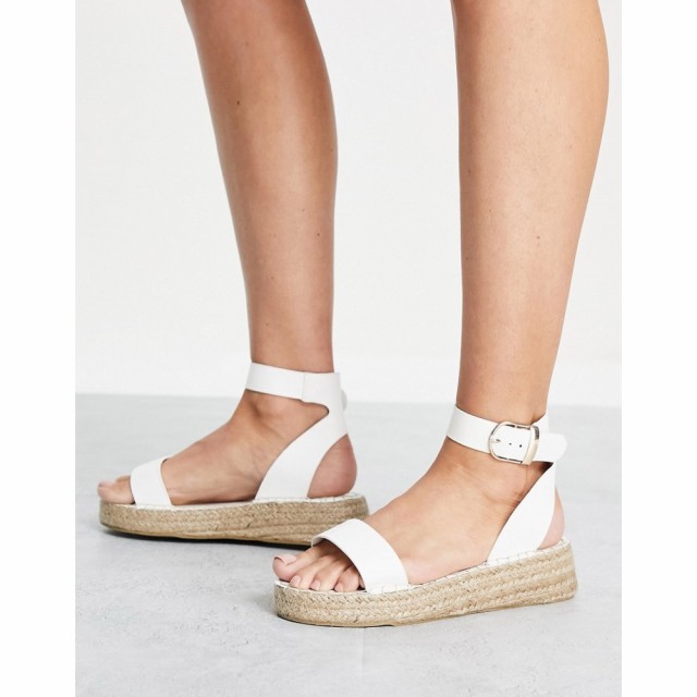 サウスビーチ South Beach レディース エスパドリーユ サンダル・ミュール シューズ・靴 Two Part Espadrille Sandals In White ホワイト