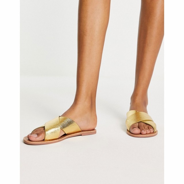 サウスビーチ South Beach レディース サンダル・ミュール シューズ・靴 Crossover Sandals In Gold ゴールド