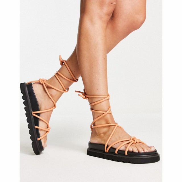 トップショップ Topshop レディース サンダル・ミュール シューズ・靴 Poppie Tie Up Chunky Sandal In Apricot アプリコット