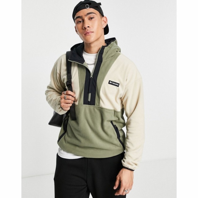 コロンビア Columbia メンズ フリース トップス Backbowl Lite 1/2 Zip Fleece In Brown/Green ブラウン