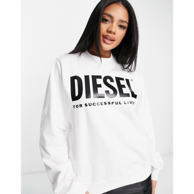 ディーゼル Diesel レディース スウェット・トレーナー トップス F-Ang Logo Sweatshirt In White ホワイト