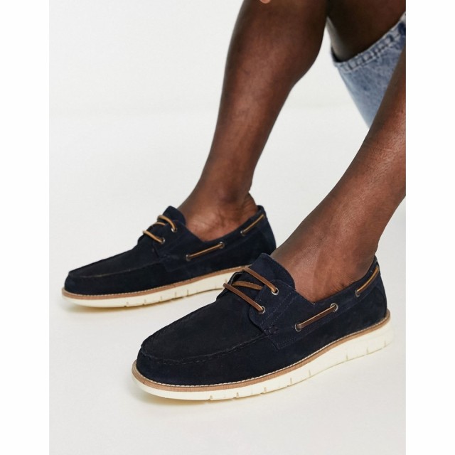 エイソス ASOS DESIGN メンズ デッキシューズ シューズ・靴 Boat Shoe In Navy Suede ネイビー