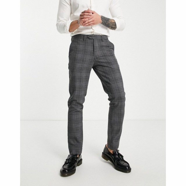 ジャック アンド ジョーンズ Jack and Jones メンズ ボトムス・パンツ Intelligence Smart Jersey Trousers In Grey Check ブルーグリー