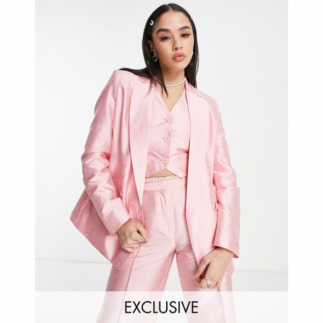 コルージョン Collusion レディース スーツ・ジャケット アウター Single Breasted Blazer In Pink Co-Ord ピンク