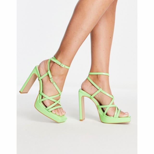 シミ SIMMI Shoes レディース サンダル・ミュール シューズ・靴 Simmi London Strappy Heeled Sandals In Green グリーン