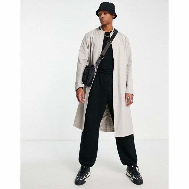 エイソス ASOS DESIGN メンズ トレンチコート アウター Lightweight Trench Coat With Rib Collar In Stone ベージュ