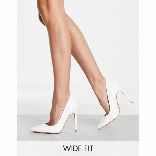 シミ Simmi Wide Fit レディース ヒール ピンヒール シューズ・靴 Simmi London Wide Fit Heeled Stiletto Shoes In White ホワイト