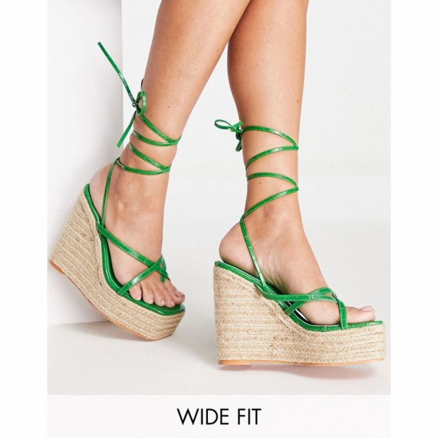 シミ Simmi Wide Fit レディース エスパドリーユ ウェッジソール サンダル・ミュール Simmi London Wide Fit Espadrille Wedge Sandals I