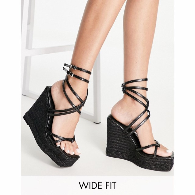 シミ Simmi Wide Fit レディース エスパドリーユ ウェッジソール サンダル・ミュール Simmi London Wide Fit Espadrille Wedge Sandals I