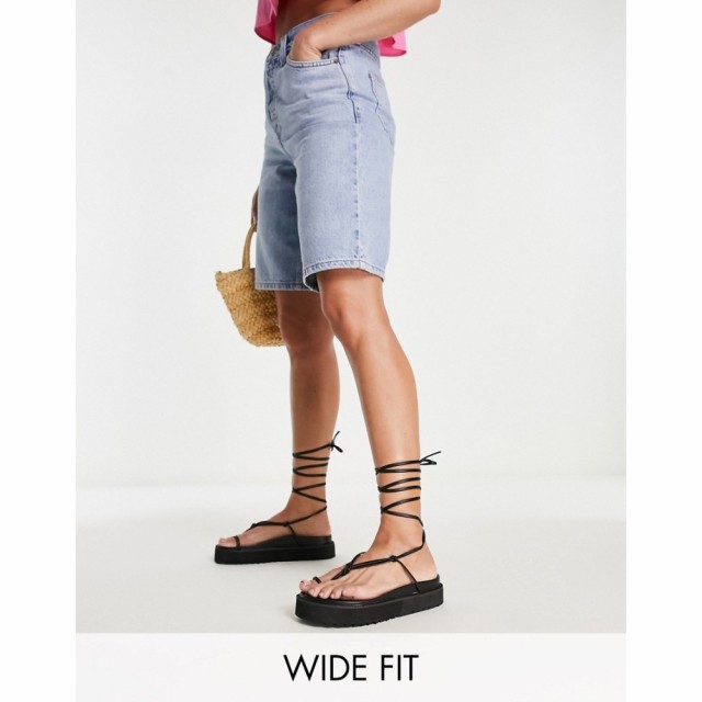 パブリックディザイア Public Desire Wide Fit レディース サンダル・ミュール 厚底 シューズ・靴 Bebe Flatform Sandals With Ankle Tie