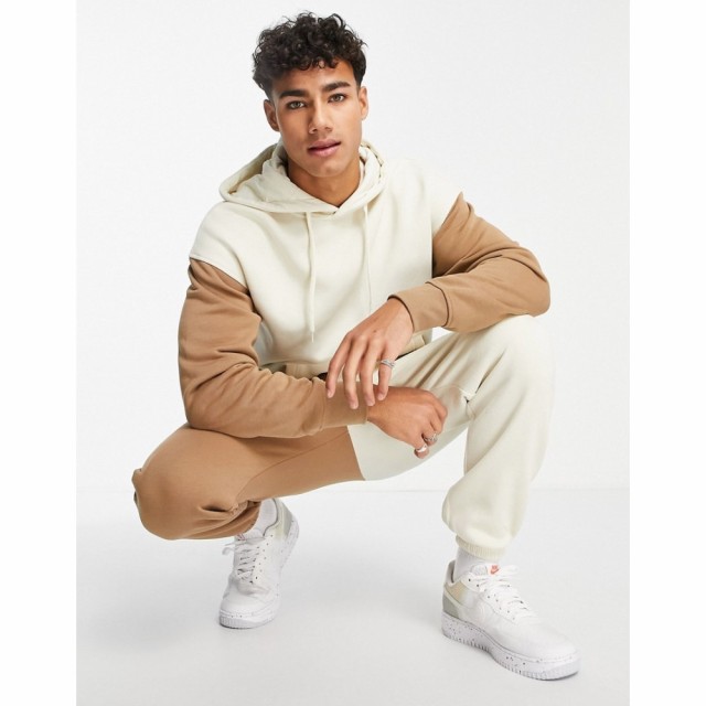 ジャック アンド ジョーンズ Jack and Jones メンズ パジャマ・上下セット インナー・下着 Oversized Lounge Set In Colourblock Beige A