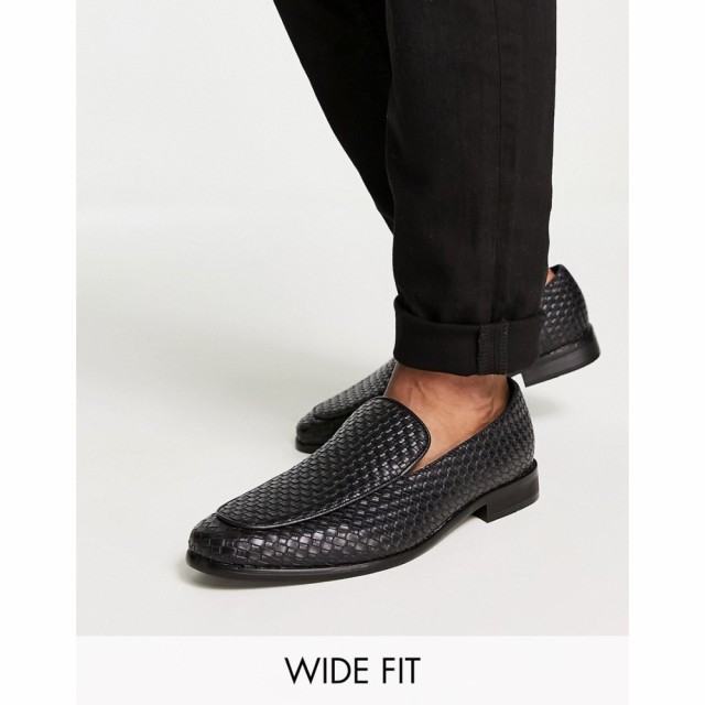 ロンドン レーベル London Rebel X メンズ ローファー シューズ・靴 Wide Fit Faux Leather Loafers In Black ブラック