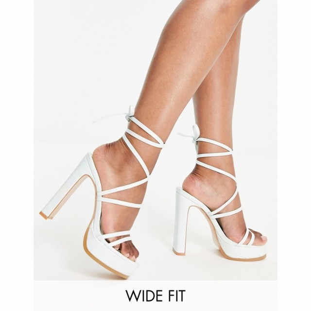 パブリックディザイア Public Desire Wide Fit レディース サンダル・ミュール シューズ・靴 Gimme Tie Up Platform Heel Sandals In Sag