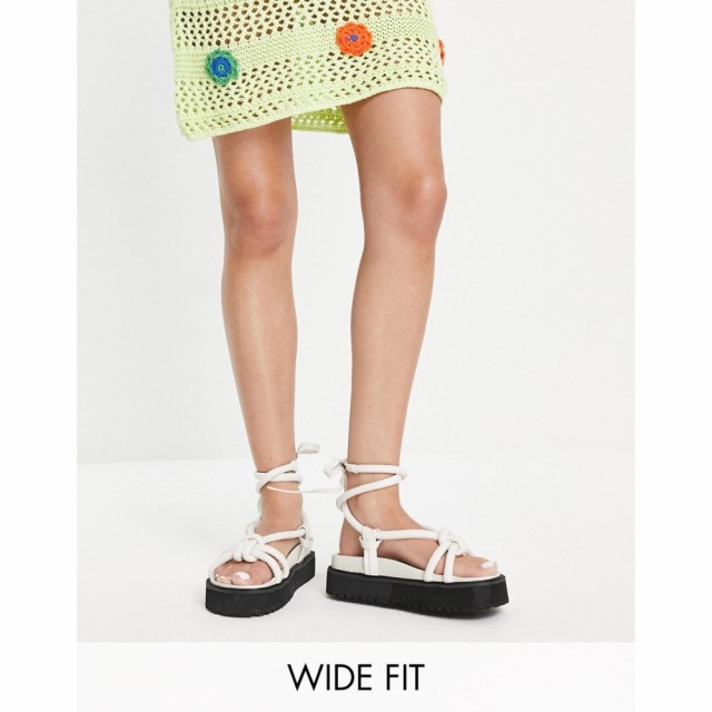 パブリックディザイア Public Desire Wide Fit レディース サンダル・ミュール フラット シューズ・靴 Tura Knot Upper Flat Sandals In