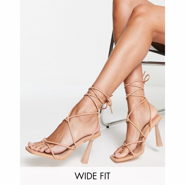 パブリックディザイア Public Desire Wide Fit レディース サンダル・ミュール シューズ・靴 Kian Heel Sandals In Beige ベージュ