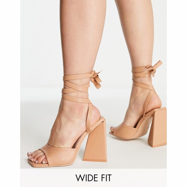 パブリックディザイア Public Desire Wide Fit レディース サンダル・ミュール シューズ・靴 Mojito Tie Up Block Heel Sandals In Beige