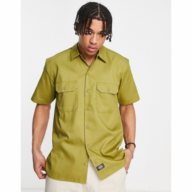 ディッキーズ Dickies メンズ 半袖シャツ トップス Work Short Sleeve Shirt In Green グリーン