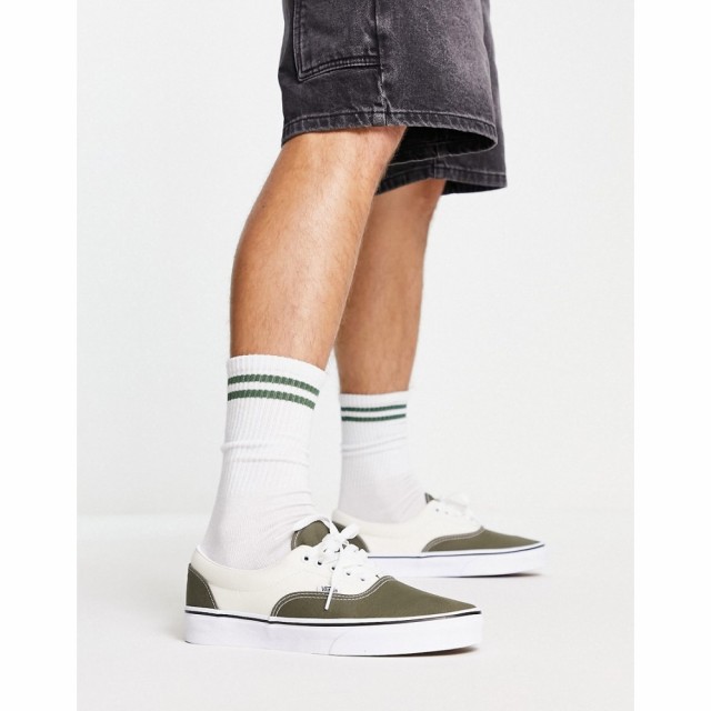 ヴァンズ Vans メンズ スニーカー シューズ・靴 Era Colour Block Trainers In White/Green ホワイト