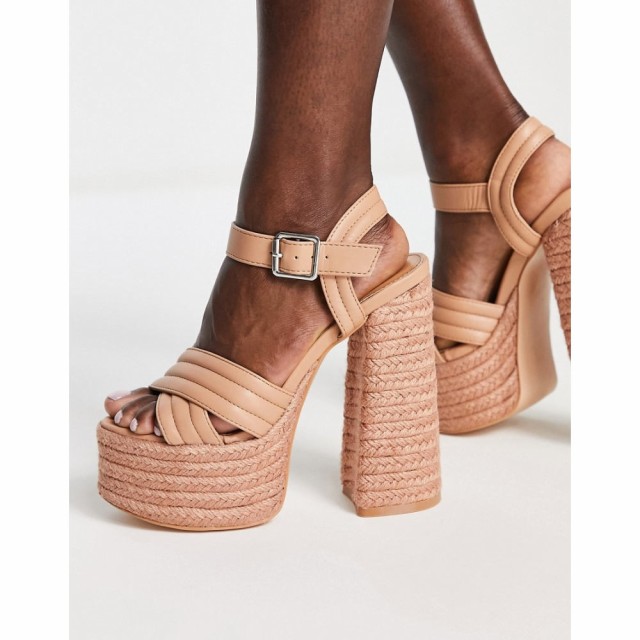 パブリックディザイア Public Desire レディース サンダル・ミュール シューズ・靴 Heart Stops Platform Heel Sandals In Beige Pu ベー