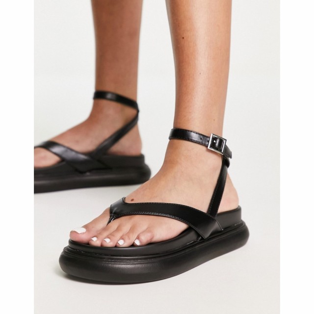 エイソス ASOS DESIGN レディース サンダル・ミュール ビーチサンダル シューズ・靴 Fahrenheit Chunky Toe Thong Sandals In Black ブラ