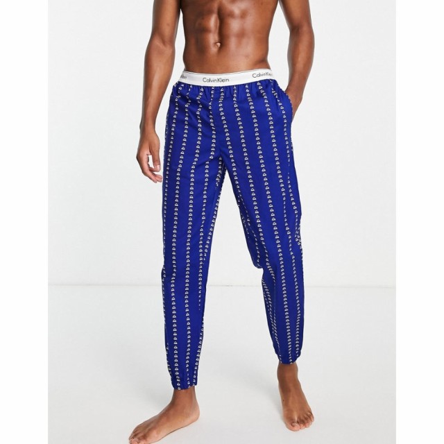 カルバンクライン Calvin Klein メンズ パジャマ・ボトムのみ インナー・下着 Lounge Pants In Blue And White Stripes ブルー/ホワイト