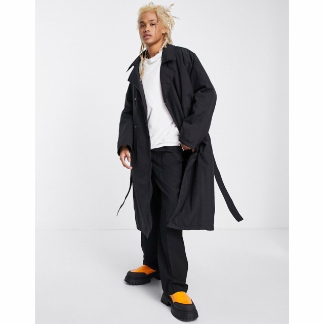 エイソス ASOS DESIGN メンズ トレンチコート フード アウター Extreme Oversized Trench Coat In Black With Hood ブラック