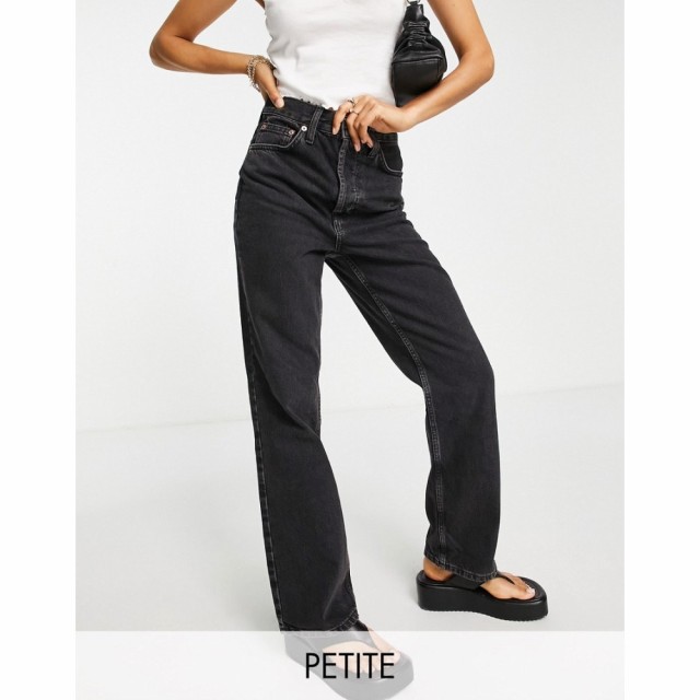 トップショップ Topshop Petite レディース ジーンズ・デニム ボトムス・パンツ Kort Organic Cotton Blend Jean In Washed Black ウォッ