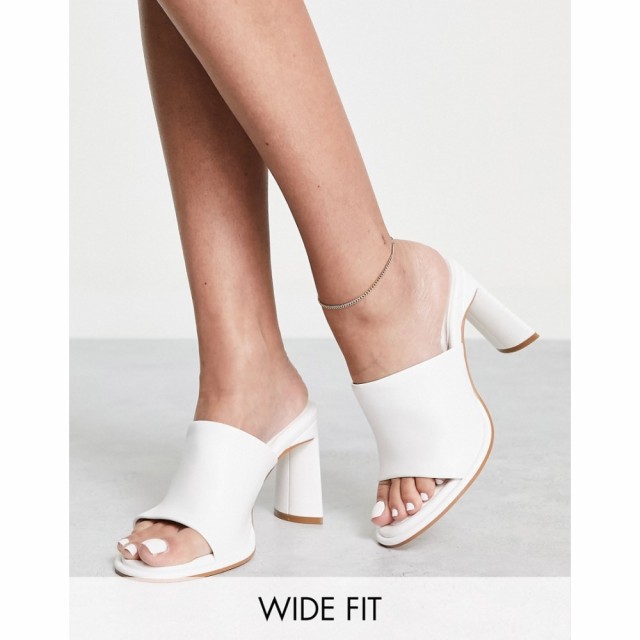 トップショップ Topshop レディース サンダル・ミュール シューズ・靴 Wide Fit Rianna Unlined Round Toe Mule In White ホワイト